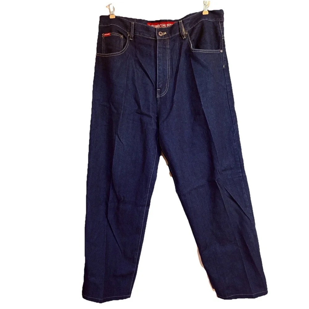 Vintage Ecko Unltd Y2K Baggy Denim‎ Jeans Mens Size 38 Hip Hop Streetwear